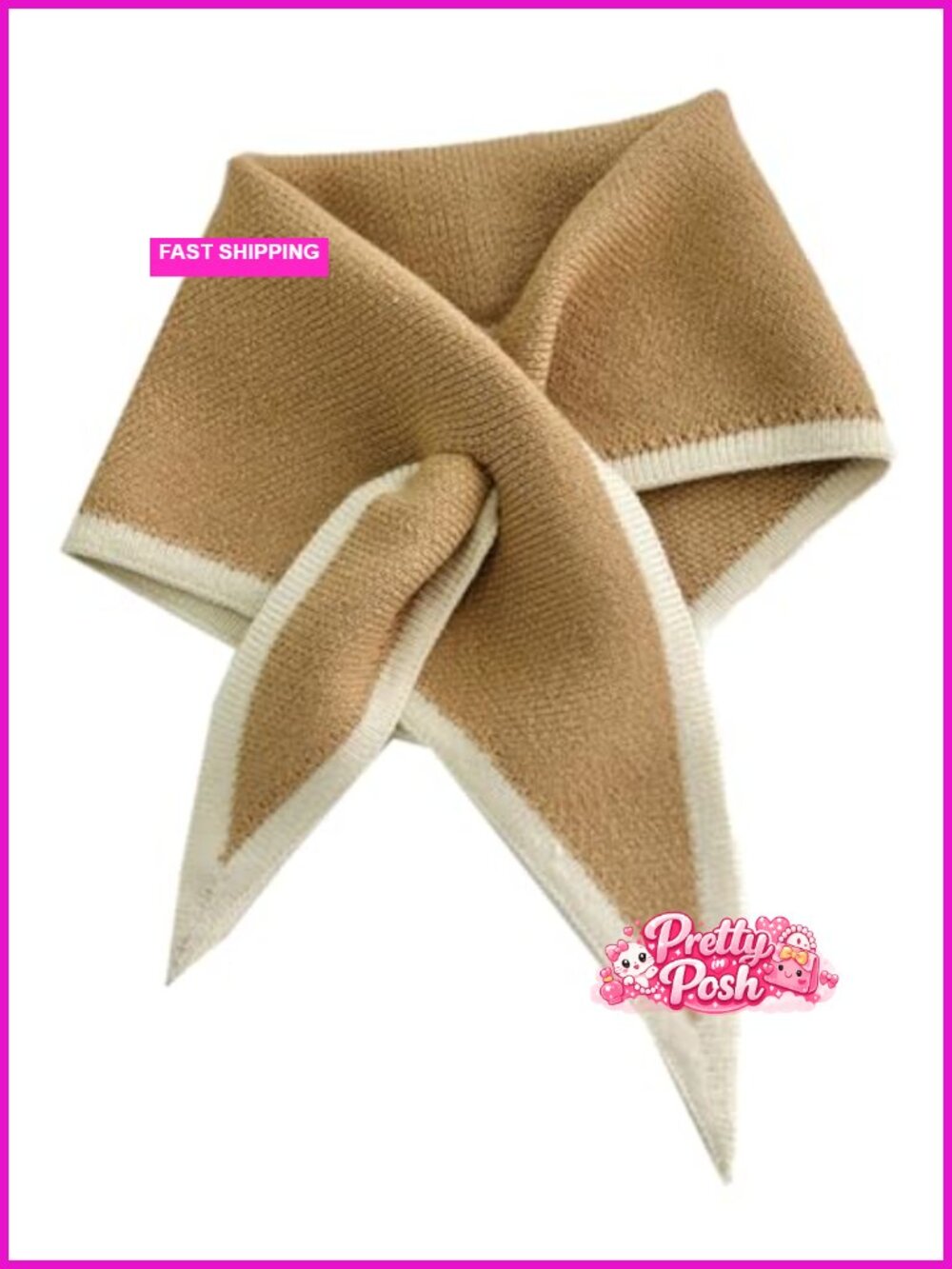 Knitted Triangle Scarf 100% Polyester Winter Neck Warmer Wrap